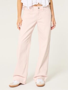 Hollister Low-Rise Light Pink Baggy Jeans